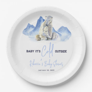Het is koud buiten de winter Polar Beer Baby showe Papieren Bordje
