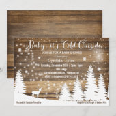 Het is koud buiten herten baby shower uitnodiging (Voorkant / Achterkant)