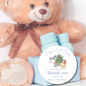 Het is koud buiten het Baby shower van de kerstboo Ronde Sticker