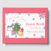 Het is koud buiten kerstroze Baby shower van een m Gastenboek (Voorkant)