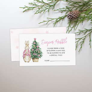 Het is koud buiten Konijn Baby shower Luier Raffle Informatiekaartje