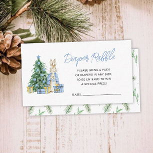 Het is koud buiten Konijn Baby shower Luier Raffle Informatiekaartje