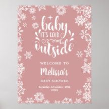 Het is koud buiten meisje Winter Baby Shower Welko