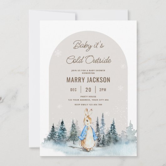 Het is koud buiten Peter Rabbit Arch baby shower Kaart (Voorkant)