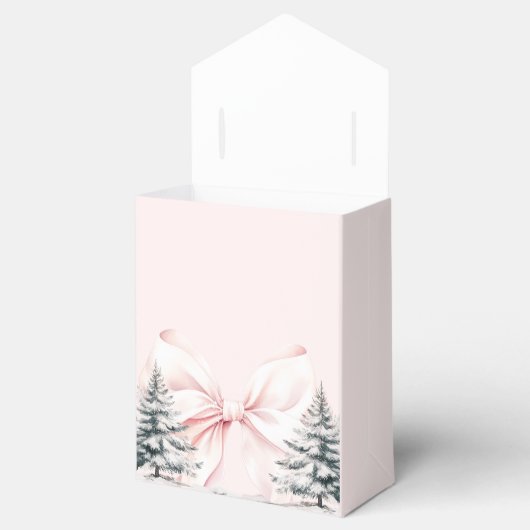 Het is koud buiten Pink Bow Baby shower Bedankdoosjes (Geopend)