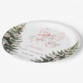 Het is koud buiten Pink Bow Baby shower Papieren Bordje (Gekanteld)