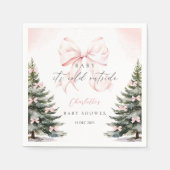 Het is koud buiten Pink Bow Baby shower Servet (Voorkant)