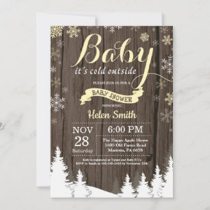 Het is koud buiten Rustieke Winter Baby Shower Kaart