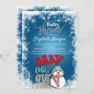 Het is koud buiten, Snowman Snowflakes Baby shower Kaart