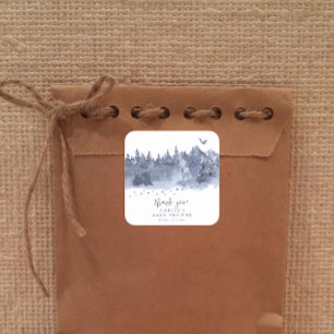 Het is koud buiten Snowy Forest Winter Bird Vierkante Sticker