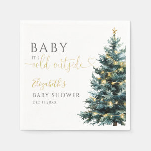 Het is koud buiten Winter Christmas Baby Shower Servet