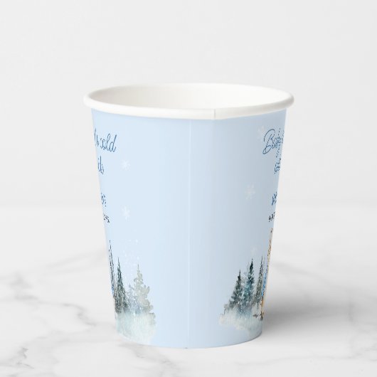 Het is koud buiten Winter Rabbit Baby shower Papieren Bekers (Rechts)