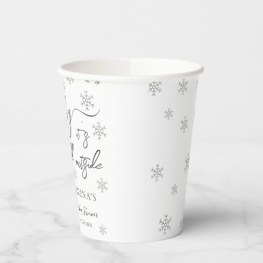 Het is koud buiten | Winter Tree Baby shower Papieren Bekers (Links)