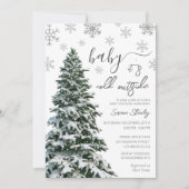 Het is koud buiten | Winter Tree Grey Baby shower Kaart (Voorkant)