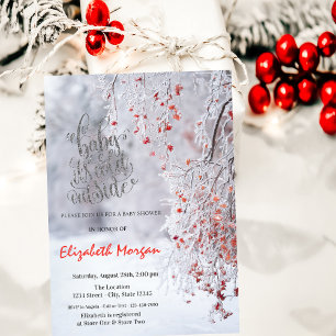 Het is koude winterwonderland rode baby shower kaart