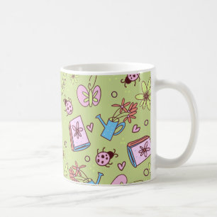 Het is lente Boekliefhebbers Kleurrijke Doodles Koffiemok
