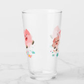 Het is Lente! -Two Cute Cartoon Pigs Glas (Links)