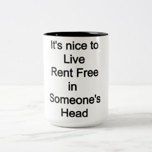 Het is leuk om gratis te leven in iemands hoofd tweekleurige koffiemok