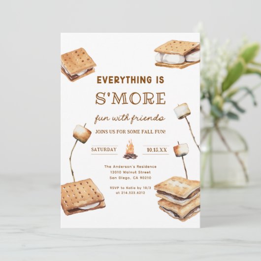 Het is leuker met Friends Smores Party Kaart (Staand voorkant)