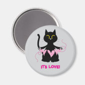 HET IS LIEFDE! kattenliefhebber magneet (Voorkant / Achterkant)