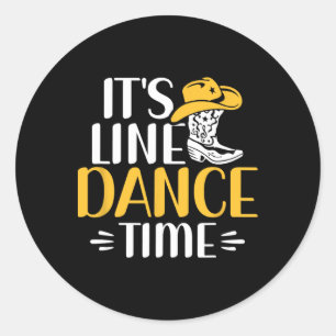 Het is Line Dance Time Line Dancing Line Danser Ronde Sticker