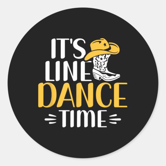 Het is Line Dance Time Line Dancing Line Danser Ronde Sticker (Voorkant)