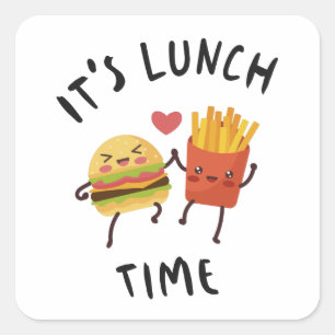 Het is Lunch Time Vierkante Sticker