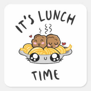 Het is Lunch Time Vierkante Sticker
