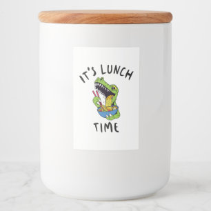 Het is lunchtijd voedselcontainer etiket