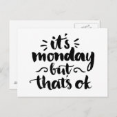 Het is maandag maar het is oké briefkaart (Voorkant / Achterkant)