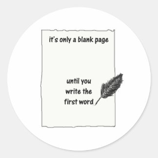 Het is maar een blanco pagina.. ronde sticker
