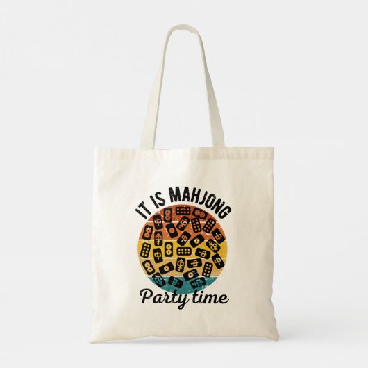 Het is mahjong feesttijd | Funny mahjong Tote Bag (Achterkant)