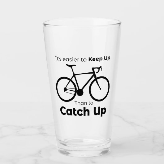 Het is makkelijker bij te blijven dan een fietsinh glas (Voorkant)