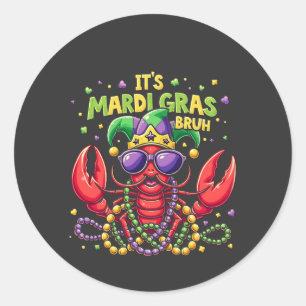 Het is Mardi Gras Bruh Grappige Garnalen New Orlea Ronde Sticker