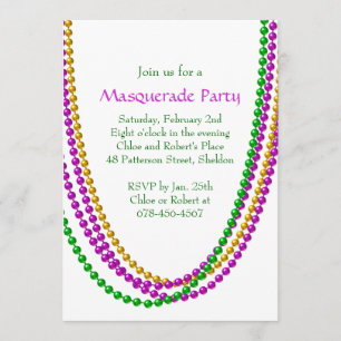 Het is Mardi Gras Invitation (wit) Kaart
