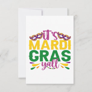 Het is Mardi Gras Y'all Funny Carnival Party Gift Bedankkaart