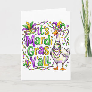 Het is Mardi Gras Yall Goose Grappige Carnaval Opt Kaart
