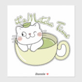 het is matcha-tijd , matcha  sticker (Vel)