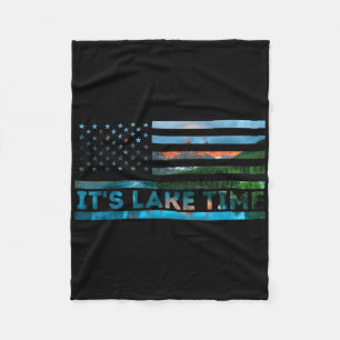 Het is Meer Tijd Zonsondergang Amerikaanse Vlag Zo Fleece Deken
