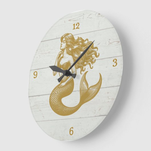 Het is Mermaid Time Wall Clock Grote Klok (Hoek)