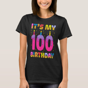 Het is mijn 100e verjaardag meisje Sweet Donut Hap T-shirt