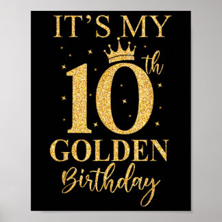 Het is mijn 10e Gouden Verjaardag 10 jaar oude Bda Poster