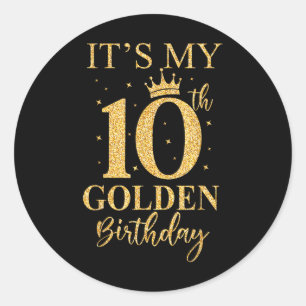 Het is mijn 10e Gouden Verjaardag 10 jaar oude Bda Ronde Sticker