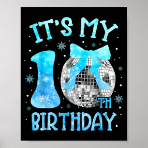 Het is mijn 10e verjaardag Coquette strik Disco 10 Poster