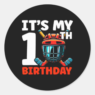 Het is mijn 10e verjaardag Hockeyspeler 10 Jaar ou Ronde Sticker