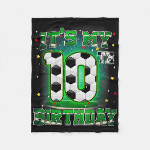 Het is mijn 10e verjaardag jongen voetbal 10 jaar fleece deken
