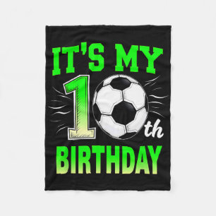 Het is mijn 10e verjaardag jongen voetbal Ll Fleece Deken