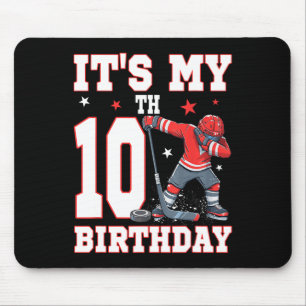 Het is mijn 10e verjaardag jongens ijshockey dabbe muismat