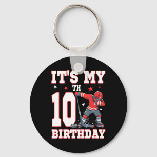 Het is mijn 10e verjaardag jongens ijshockey dabbe sleutelhanger