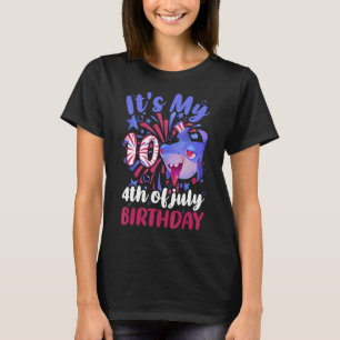 Het is mijn 10e verjaardag op 4 juli Familie Shark T-shirt